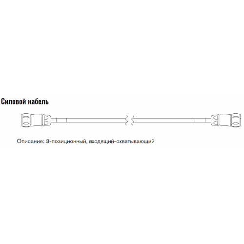 223436 Силовой кабель 3-позиционный, входящий-охватывающий 3 м.