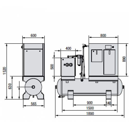 Винтовой компрессор с ременным приводом LB 5.5-08/270-1